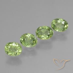 Pedras preciosas de Granada demantóide Verde limão natural de 1.25 ct, oval, VVS-VS