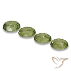 Pedras preciosas de Granada demantóide Verde oliva natural de 1.23 ct, oval, VS