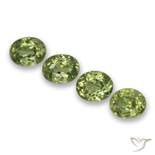 1.70ctw Natural Verde Floresta Claro Granada demantóide, oval, VS