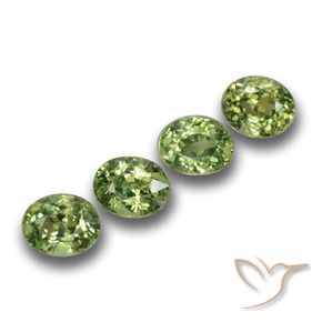 Pedras preciosas de Granada demantóide Verde floresta natural de 1.46 ct, oval, VS