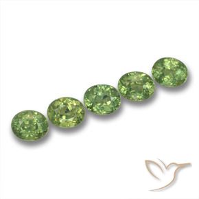 Pedras preciosas de Granada demantóide Verde médio natural de 1.85 ct, oval, VS