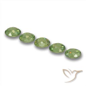 Pedras preciosas de Granada demantóide Verde floresta natural de 1.35 ct, oval, VS