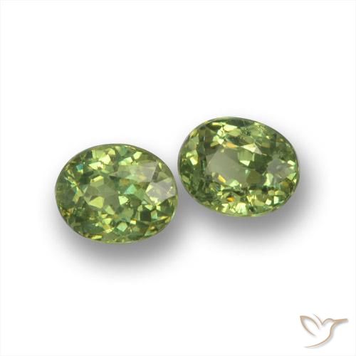 Pedras preciosas de Granada demantóide Verde médio natural de 0.80 ct, oval, VS