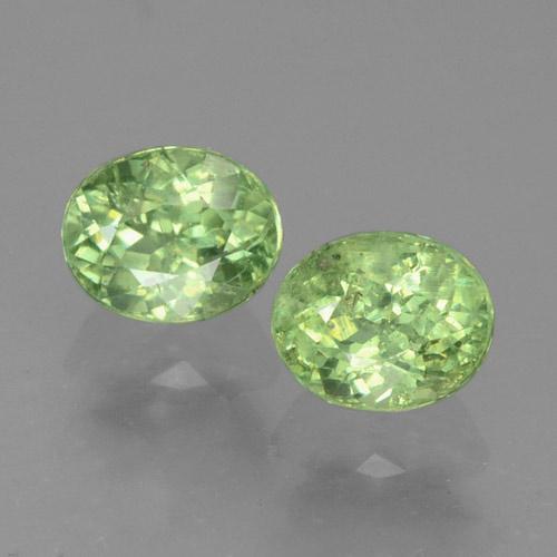 Pedras preciosas de granada demantoide verde natural de 0,83 ct, corte oval, VS-SI
