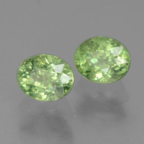 Pedras preciosas de granada demantoide verde natural de 0,83 ct, corte oval, VS-SI