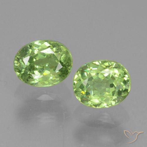 0.81ctw Natural verde quente Granada demantóide, oval, VS-SI
