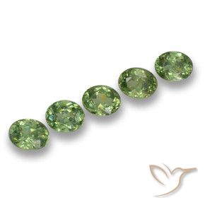 Pedras preciosas de Granada demantóide Verde médio natural de 1.27 ct, oval, VS