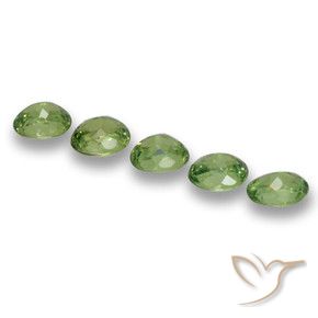 Pedras preciosas de Granada demantóide Verde médio natural de 1.27 ct, oval, VS