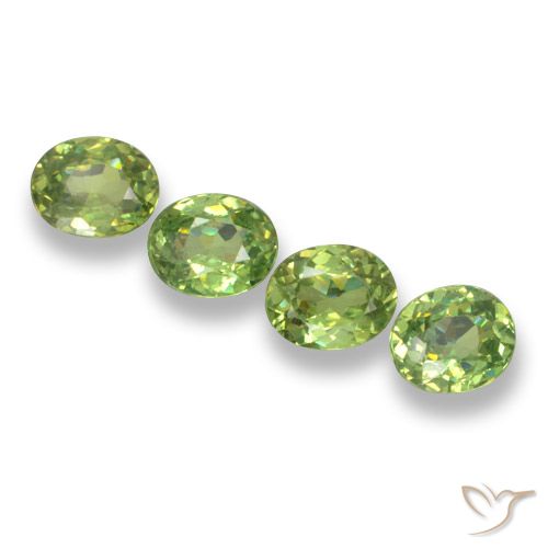 1.51ctw Natural Amarelo verde Granada demantóide, oval, VS