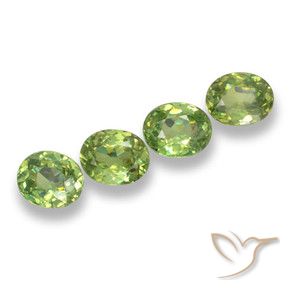 Pedras preciosas de Granada demantóide Amarelo verde natural de 1.51 ct, oval, VS