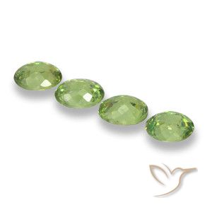 Pedras preciosas de Granada demantóide Amarelo verde natural de 1.51 ct, oval, VS