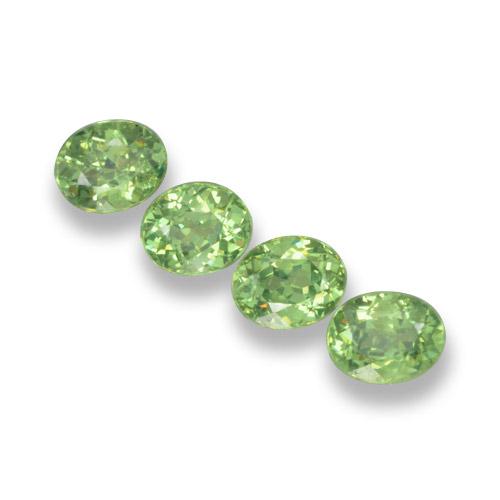 Pedras preciosas de granada demantoide verde natural de 1,57 ct, corte oval, VS