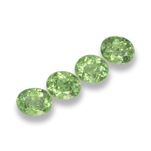 Pedras preciosas de granada demantoide verde natural de 1,57 ct, corte oval, VS