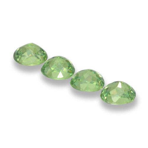 Pedras preciosas de granada demantoide verde natural de 1,57 ct, corte oval, VS