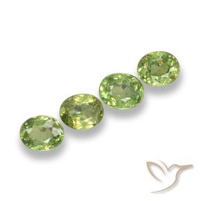 Pedras preciosas de Granada demantóide Verde limão natural de 1.19 ct, oval, VS