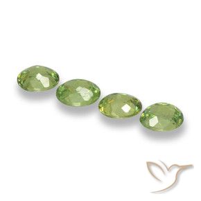 Pedras preciosas de Granada demantóide Verde limão natural de 1.19 ct, oval, VS