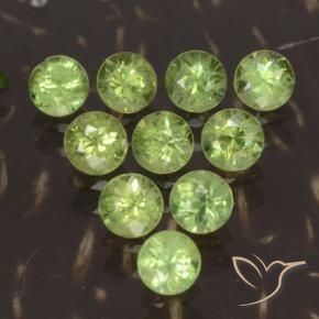 Pedras preciosas de Granada demantóide Verde Vivo Claro natural de 1.77 ct, Redondo, VS-SI