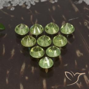 Pedras preciosas de Granada demantóide Verde Vivo Claro natural de 1.77 ct, Redondo, VS-SI