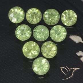 Pedras preciosas de Granada demantóide verde pêra natural de 1.70 ct, Redondo, VS-SI