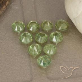 Pedras preciosas de Granada demantóide Amarelo Claro Verde natural de 1.63 ct, Redondo, VS-SI
