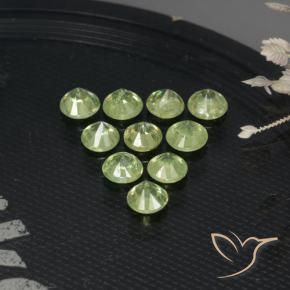 Pedras preciosas de Granada demantóide Verde Limão Claro natural de 1.55 ct, Redondo, VS-SI
