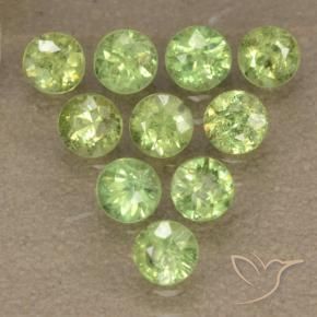 Pedras preciosas de Granada demantóide Luz verde natural de 1.75 ct, Redondo, VS-SI