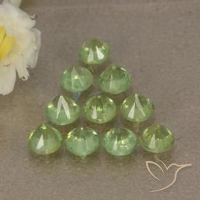 Pedras preciosas de Granada demantóide Verde Limão Claro natural de 1.75 ct, Redondo, VS-SI