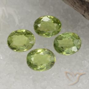 Pedras preciosas de Granada demantóide Amarelo verde natural de 1.28 ct, oval, VS