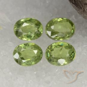 Pedras preciosas de granada demantoide verde natural de 1,59 ct, corte oval, VS