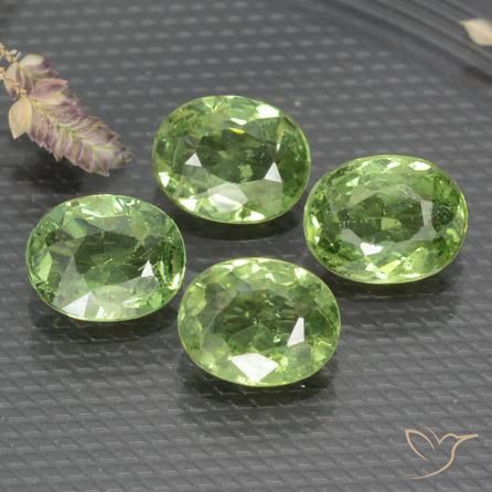 Pedras preciosas de Granada demantóide Verde médio natural de 1.67 ct, oval, VS