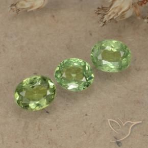 Pedras preciosas de Granada demantóide Verde limão natural de 0.82 ct, oval, VS-SI