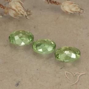 Pedras preciosas de Granada demantóide Verde limão natural de 0.82 ct, oval, VS-SI