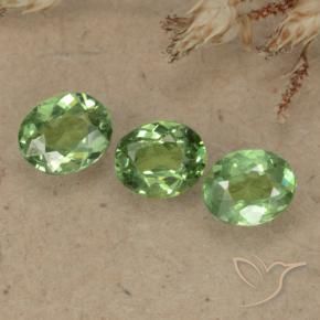 Pedras preciosas de Granada demantóide Verde Floresta Claro natural de 1.00 ct, oval, VS-SI