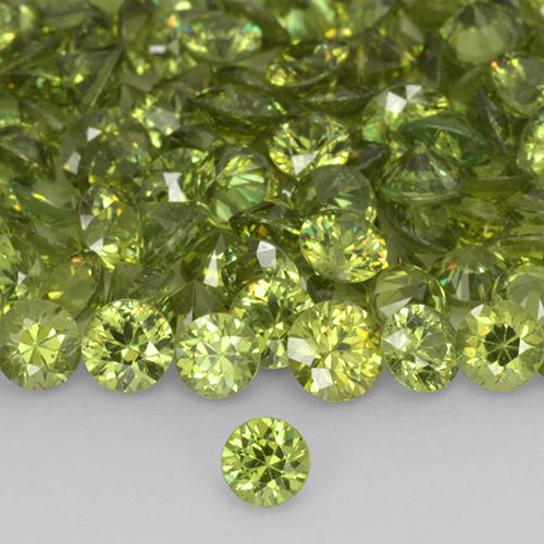 Granada demantóide Medium Light Green Natural 0.21ct, Redondo, VS