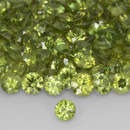 Granada demantóide Medium Light Green Natural 0.21ct, Redondo, VS