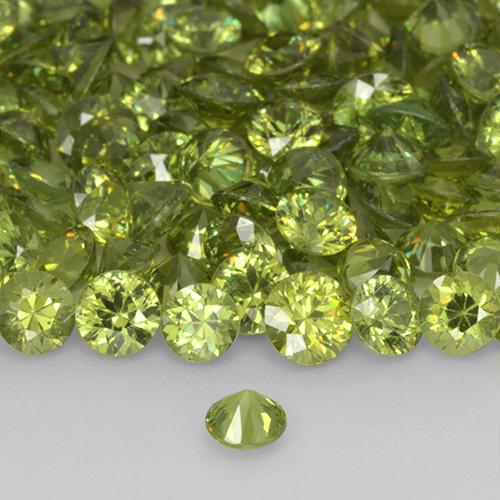 Granada demantóide Medium Light Green Natural 0.21ct, Redondo, VS