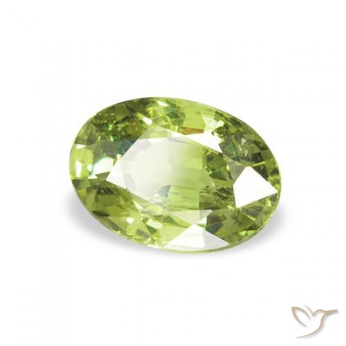 Granada demantóide Verde Vivo Claro Natural 0.61ct, oval, VVS-VS