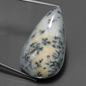 Ágata dendrítica multicolorido natural 29,43ct, formato de pêra, opaco