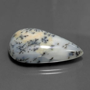 Ágata dendrítica multicolorido natural 29,43ct, formato de pêra, opaco