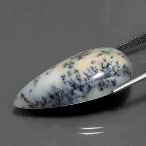 Ágata dendrítica multicolorido natural 29,43ct, formato de pêra, opaco