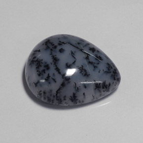 Ágata dendrítica multicolorido natural 13,59ct, formato de pêra, opaco