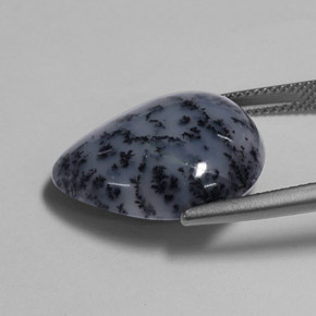 Ágata dendrítica multicolorido natural 13,59ct, formato de pêra, opaco