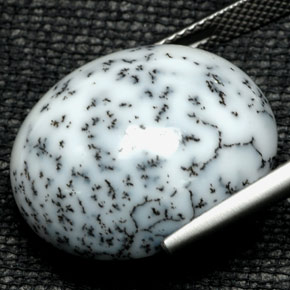 Ágata dendrítica multicolorido natural 20,58ct, corte oval, opaco