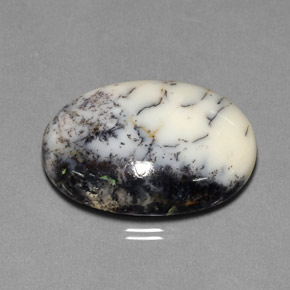 Ágata dendrítica multicolorido natural 30,24ct, corte oval, opaco