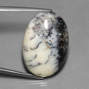 Ágata dendrítica multicolorido natural 30,24ct, corte oval, opaco