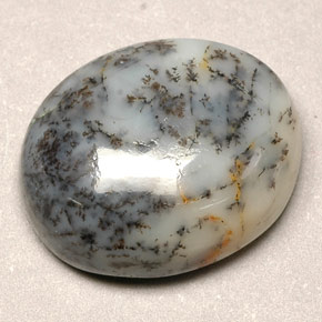 Ágata dendrítica multicolorido natural 12,90ct, corte oval, opaco
