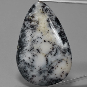 Ágata dendrítica multicolorido natural 57,71ct, formato de pêra, opaco