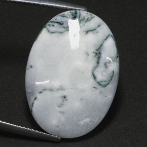Ágata dendrítica multicolorido natural 17,56ct, corte oval, opaco