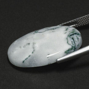 Ágata dendrítica multicolorido natural 17,56ct, corte oval, opaco