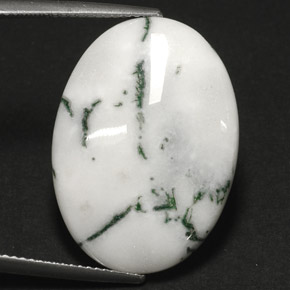 Ágata dendrítica multicolorido natural 17,84ct, corte oval, opaco